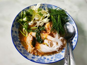 Close-up of meal served in plate