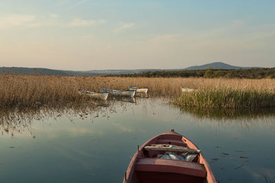 Boats in lake