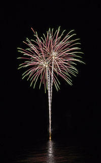 Low angle view of firework display at night