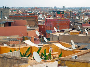 High angle view of buildings