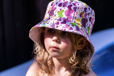 Close-up portrait of cute girl