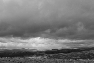 Scenic view of landscape against cloudy sky