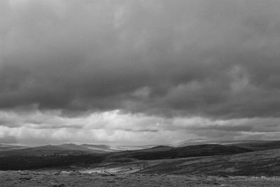 Scenic view of landscape against cloudy sky