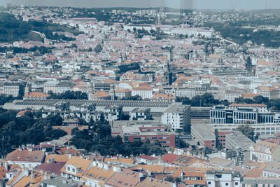 High angle view of townscape