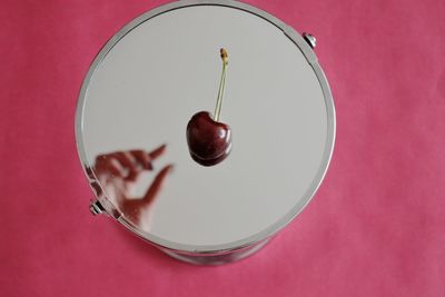 Directly above shot of fruits in glass