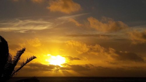Scenic view of sunset over sea