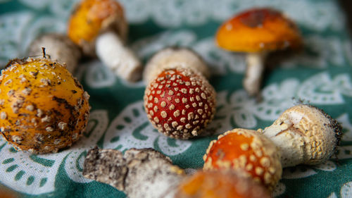 Close-up of oranges on table