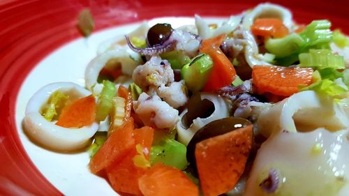 Close-up of meal served in plate