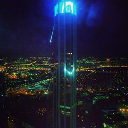 Illuminated cityscape at night