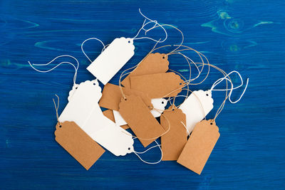 High angle view of paper painting on table