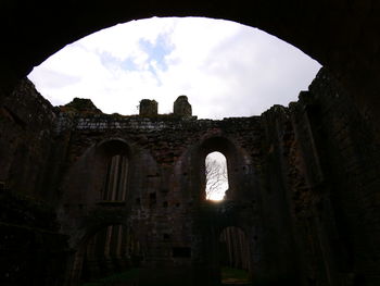 Low angle view of old ruin building