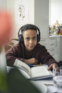 Boy doing homework at home