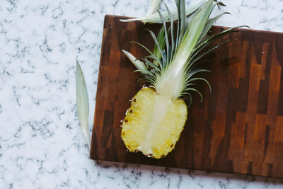 High angle view of fruits on table