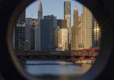 View of skyscrapers in city