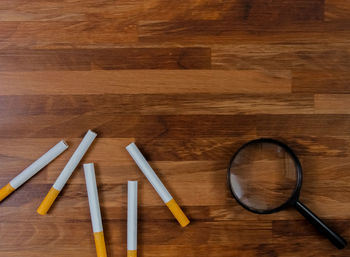 Directly above shot of pencils on table