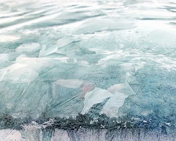Full frame shot of frozen water