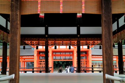 People visiting temple