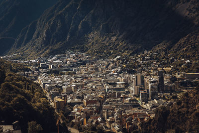 Andorra, andorra la vella, view of city in pyrenees