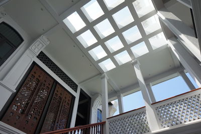 Low angle view of skylight