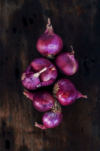 High angle view of pomegranate on table