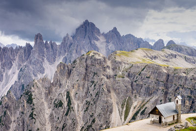 Panoramic view of landscape and mountains against sky