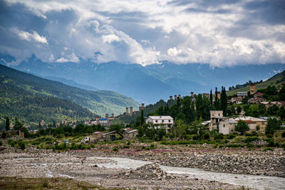 Scenic view of mountains against sky