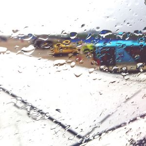 Close-up of water drops on glass