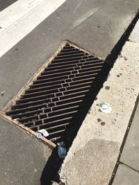 High angle view of manhole