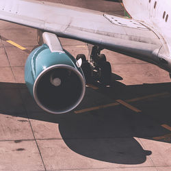 High angle view of coffee at airport