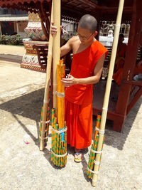 Man working in temple