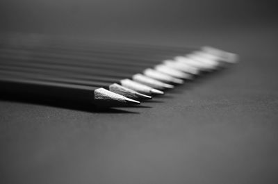 Black and white image group of pencils