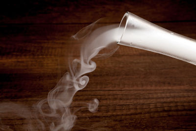 Close-up of ice cream cone on table