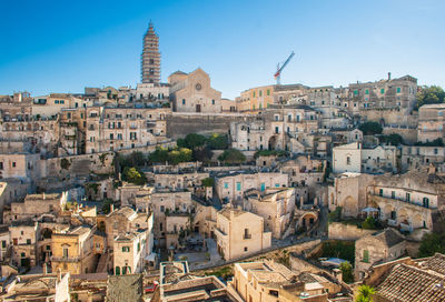 Panoramic beautiful view of sassi or stones of matera, european capital of culture 2019, basilicata