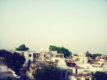 Cityscape against clear sky