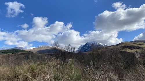 Scenic view of mountains against sky