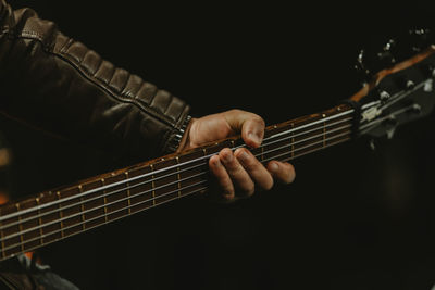 Man playing bass guitar