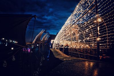 Low angle view of city at night