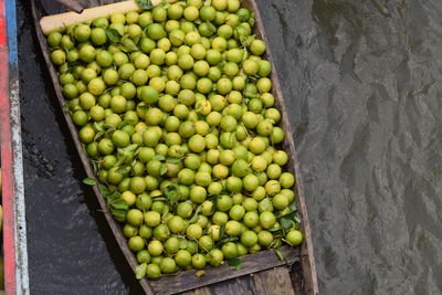 High angle view of fruits for sale