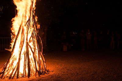 View of fire crackers at night