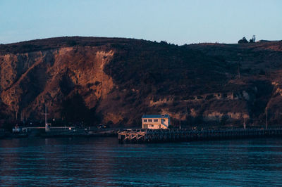 Scenic view of river against clear sky