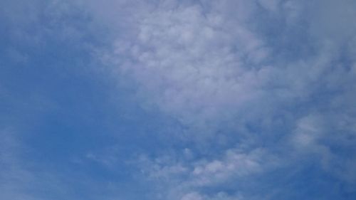 Low angle view of clouds in blue sky