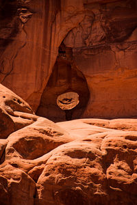 View of rock formation in cave