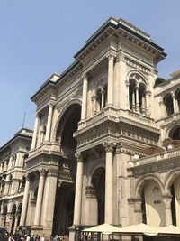 Low angle view of historical building against sky milan italy