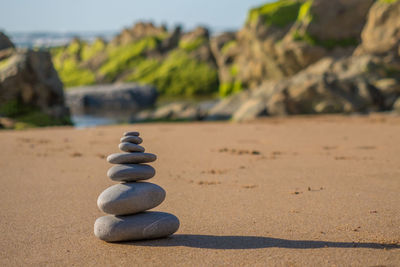 Stack of stones on beach