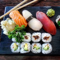 Close-up of sushi on plate