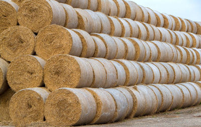 Close-up of stack of hay