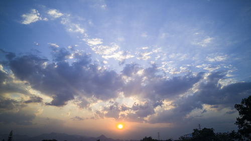 Low angle view of sky at sunset