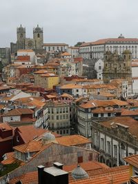 High angle view of buildings in city