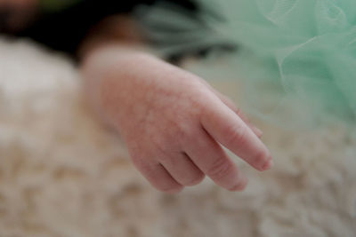 Close-up of baby hand