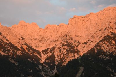 Scenic view of rocky mountains against sky